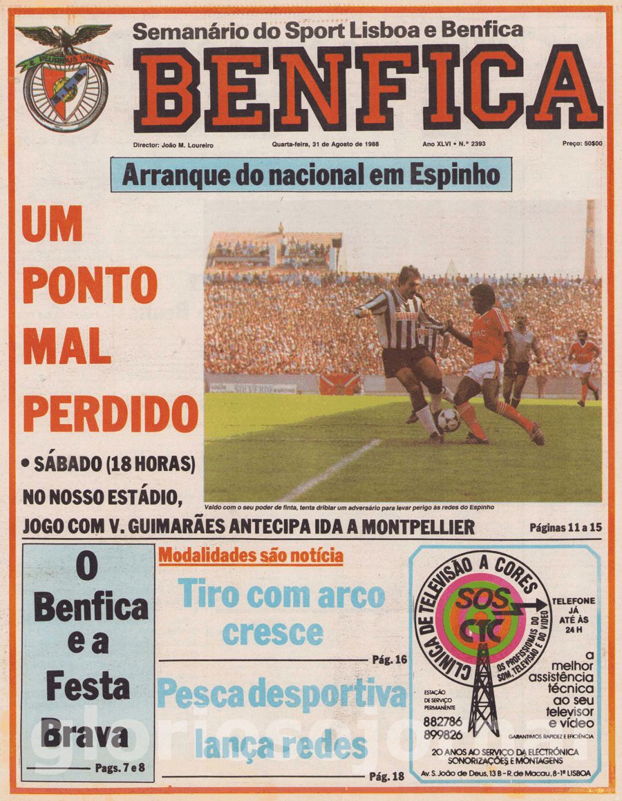 jornal o benfica 2393 1988-08-31